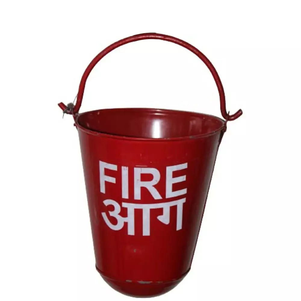 safetymust-5-kg-each-4-pcs-fire-bucket-with-stand-and-hood-red-color-mild-steel-body-for-safety-purpose-pack-of-4