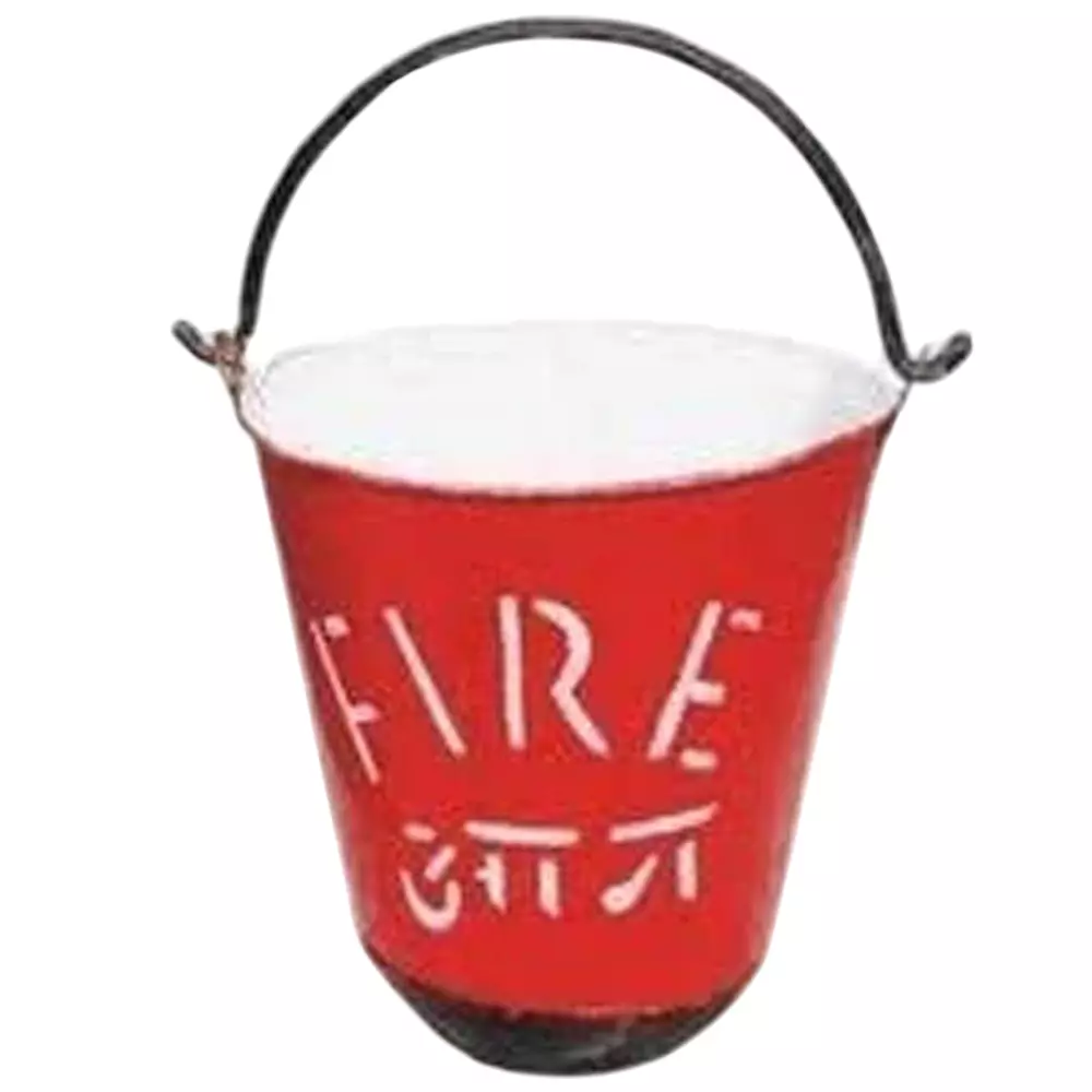 Atasee Fire Bucket Mild Steel 9 L Capacity Conical Shape for Control Fire, (Pack of 8 Pcs)