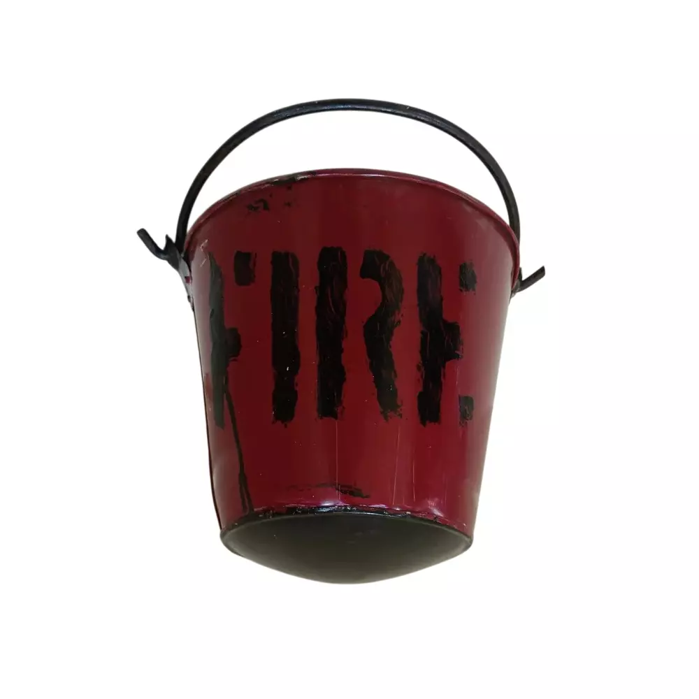 Generic Safety Fire Bucket 9 L Handle Mount Iron Round Red