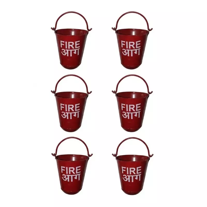 Chandoks 6 Kg Fire Bucket Red Color Metal Body for Carrier Sand or Water  (Pack of 6)