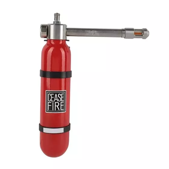 Ceasefire Mini Automatic Fire Extinguisher 100 mm Barel Adaptive 57°C Stored Pressure 300 g Fluorketone (FK-5-1-12) Red, CF-001344AB