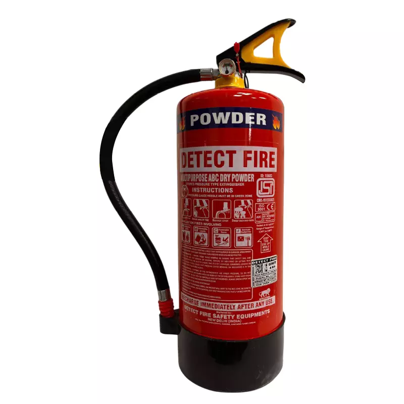 Detect Fire 9 Kg Fire Extinguisher ABC Powder MAP 90% Stainless Steel Red