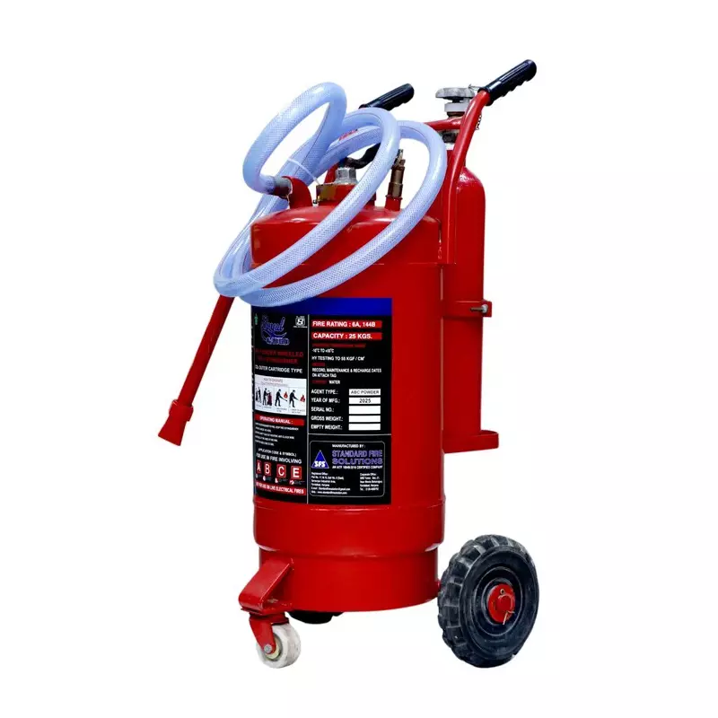Royal Guard 25 Kg ABC Trolly Mounted Fire Extinguisher Red for Home, Office & Industrial Use