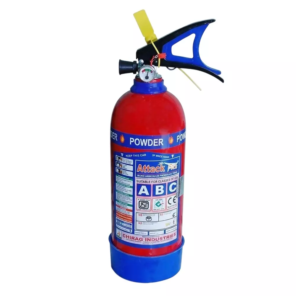 Attack Fire ABC Fire Extinguisher 50 % Chemical Purity Iron 2 Kg Capacity Red for Home, Office, Shop, Warehouse, And Industrial Areas