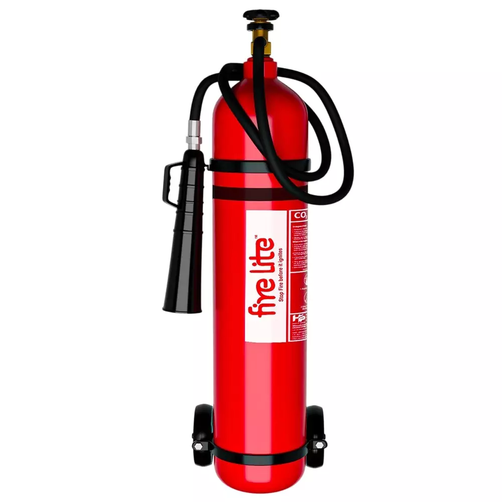 FIRE LITE 9 kg CO² Gas Based Fire Extinguisher with Wheel Mount Red, FE34