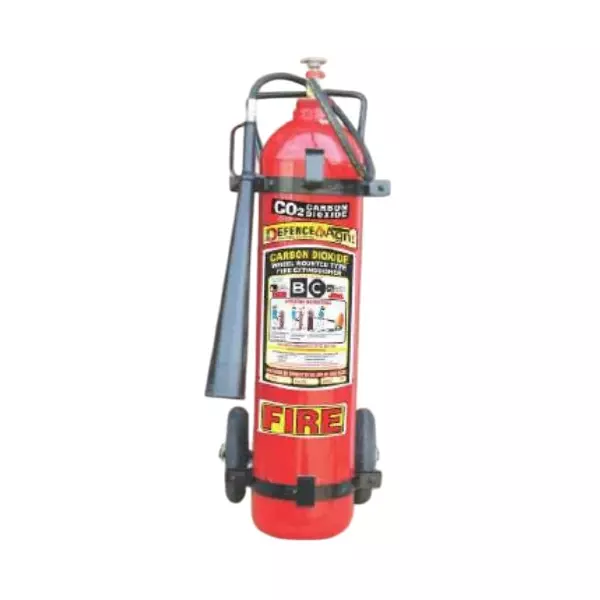Defence Agni 9 Kg Fire Extinguisher with Trolly Mounted CO² Gas Mild Steel Red
