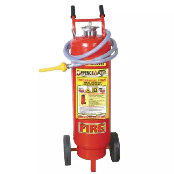 Defence Agni 45 Kg Mechanical Foam Fire Extinguisher with Trolly Cartage Type AFFF Compound (3% & 6%) Mild Steel Red