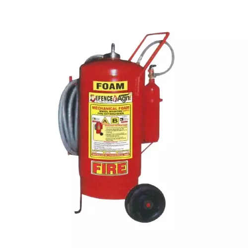 Defence Agni 45 Kg with 2 Kg Outer Mechanical Foam Fire Extinguisher with Trolly AFFF Compound (3% & 6%) Mild Steel Red