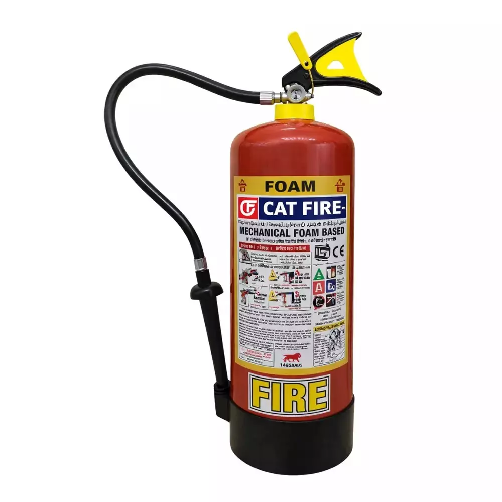 Cat Fire Mechanical Foam Fire Extinguisher Cylinder 5 Kg Red Mild Steel Powder Coated for Industrial Use (Pack of 3)