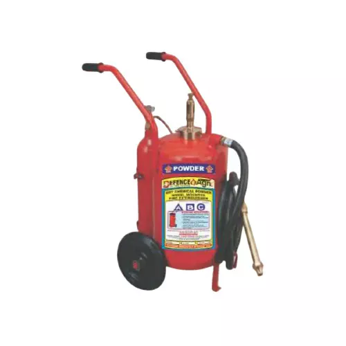 Defence Agni 25 Kg Fire Extinguisher with Trolly Mounted Cartage Type ABC/DCP Powder Mild Steel Red