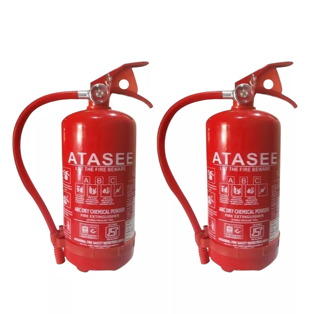 Atasee ABC Powder Based Fire Extinguisher 6 Kg Iron for Control Fire, (Pack of 2 Pcs)
