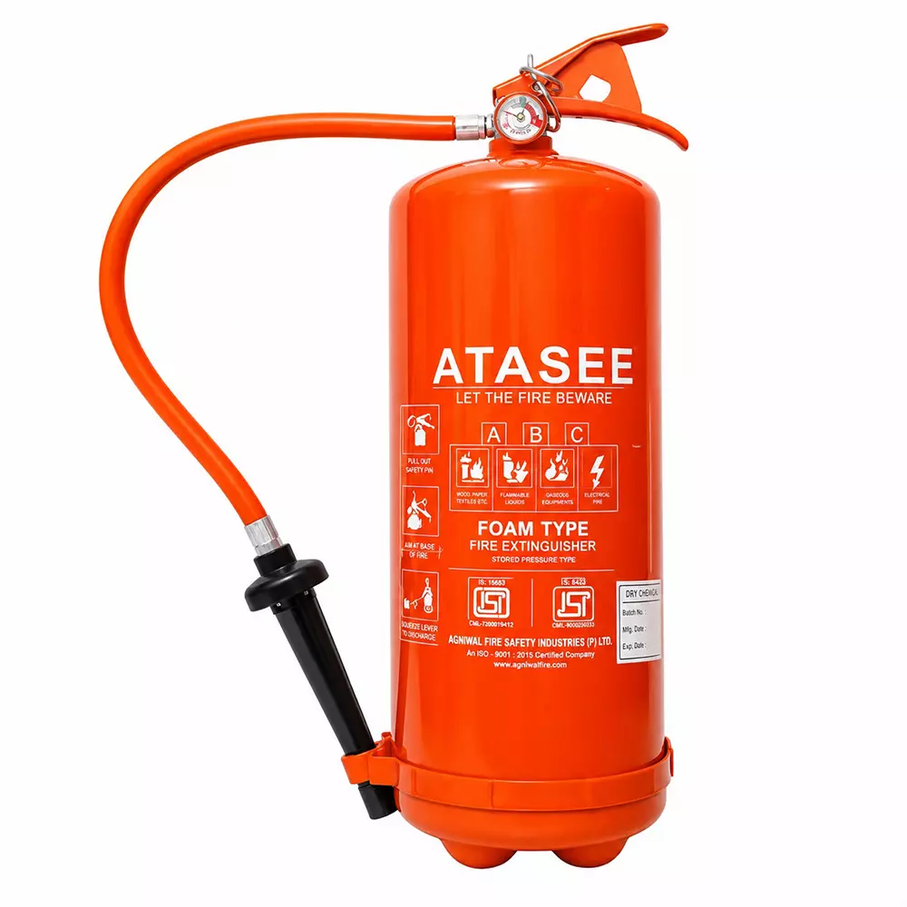 Atasee Mechanical Foam Fire Extinguisher Mild Steel 9 L Capacity Red for Home, Office, Shop, Warehouse, And Industrial Areas