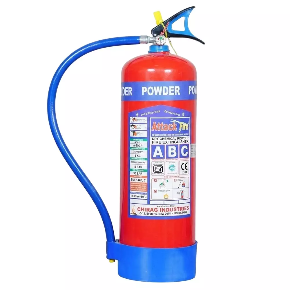 Attack Fire ABC Fire Extinguisher 50 % Chemical Purity Iron 9 Kg Capacity Red for Home, Office, Shop, Warehouse, And Industrial Areas