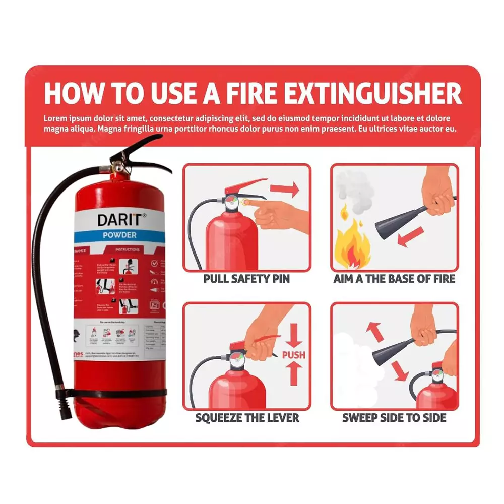 Darit ABC Dry Powder Fire Extinguisher 9 Kg, DFARQ-9-50%