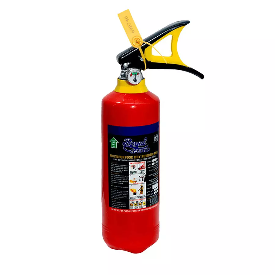 Royal Guard ABC Fire Extinguisher 1 Kg Stored Pressure Type MAP Dry Chemical Powder 1A & 21B Rating