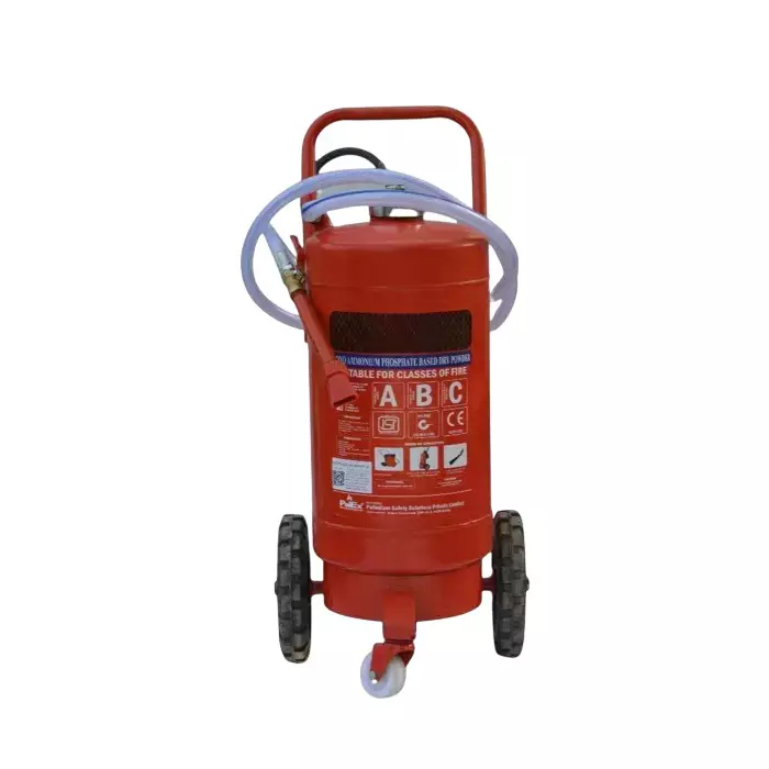 Agni-X 25 Kg Wheeled Fire Extinguisher with Valve and Nozzle with 500 g Internal CO² Gas Cartridge ABC Dry Powder, PSS-ABCTFE-25&500g
