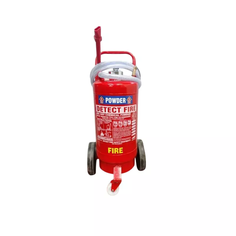 Detect Fire 25 Kg Fire Extinguisher with Trolly Mounted Cartage Type ABC/DCP Powder Mild Steel Red