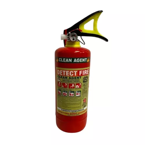 DETECT FIRE 2, 4 & 6 Kg Fire Extinguisher Clean Agent HFC236FA/HFC227EA Squeeze Grip Mild Steel Body Red