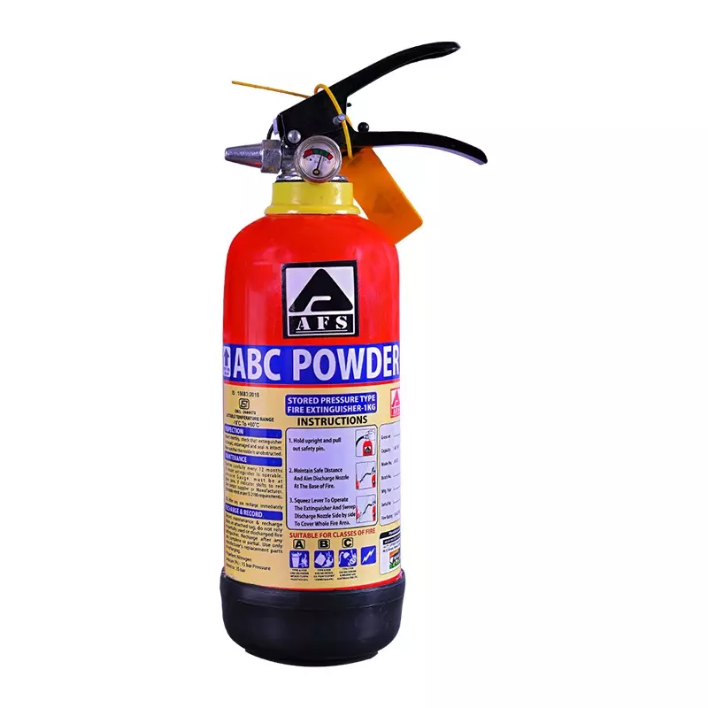AFS ABC Fire Extinguisher Cylinder Welded Low Carbon Steel 1 Kg Capacity Dry Powder Chemical for Fire Safety Use