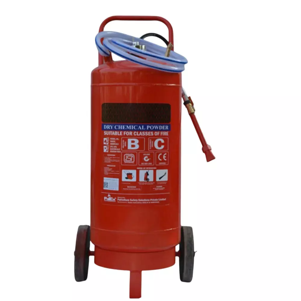 Palladium Agni 50 Kg Wheeled Fire Extinguisher with Valve and Nozzle with 500 g Internal CO² Gas Cartridge ABC Dry Powder, PSS-ABCTFE-50&500g