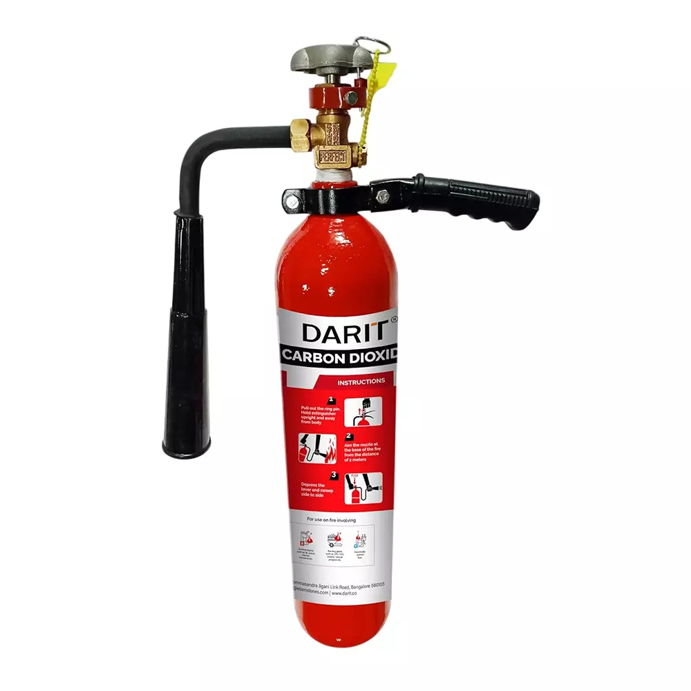 Darit CO2 Fire Extinguisher Designed for use on Electrical Equipment, Flammable Liquids, and Gases, DFARQ-CO2 (2 & 4.5 Kg)