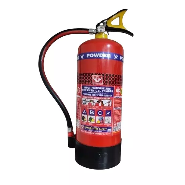 Life Safety 6 Kg ABC Fire Extinguisher 90% MAP (Monoammonium Phosphate) Concentration for Home, Shop, Office, Industries