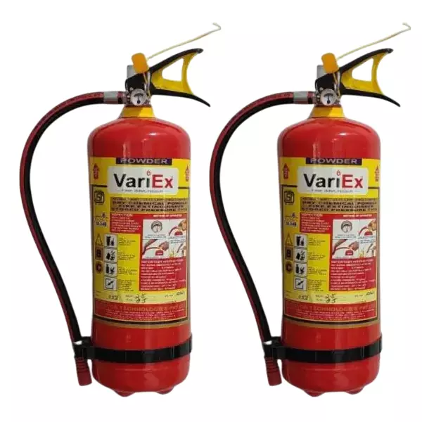 Variex 4 Kg ABC Powder Type Fire Extinguisher Red with 35 Bar Test Pressure, VFE-4ABC_2 (Pack of 2)