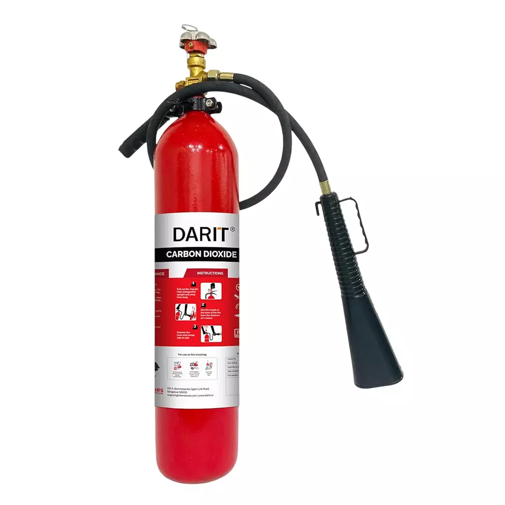 Darit 4.5 Kg CO2 Fire Extinguisher Designed for use on Electrical Equipment, Flammable Liquids, and Gases, DFARQ-4.5-CO2