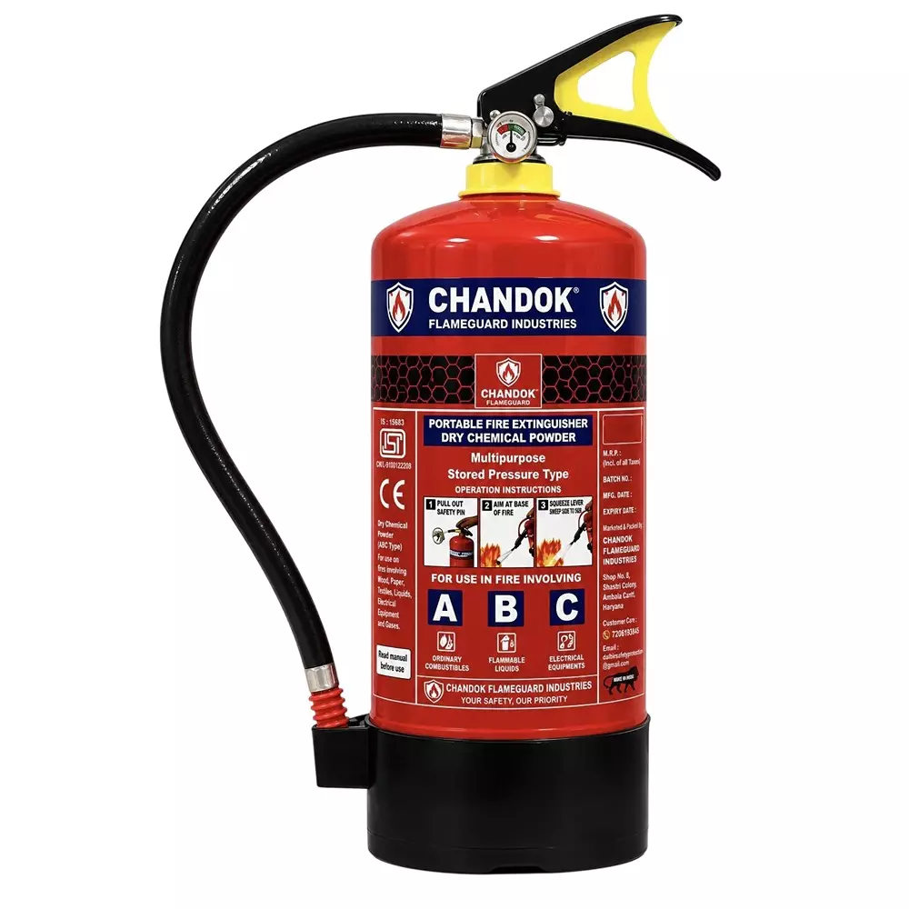 Chandok 4 Kg Fire Extinguisher ABC Powder Stored Pressure Type