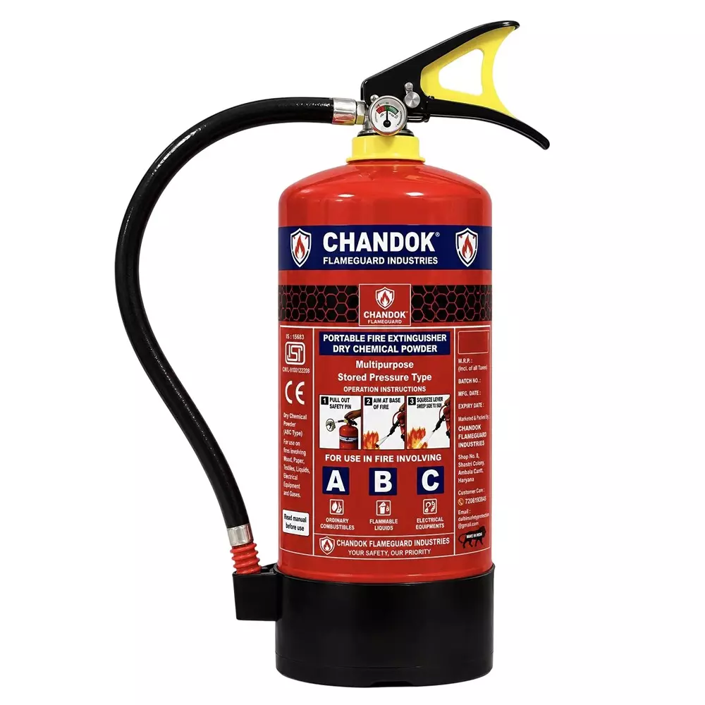 Chandok 6 Kg Fire Extinguisher ABC Powder Stored Pressure Type
