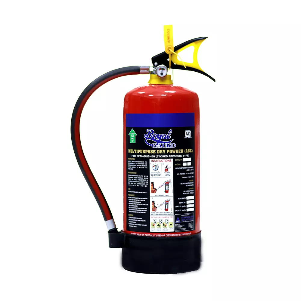 Royal Guard ABC Fire Extinguisher 4 Kg Stored Pressure Type Dry Chemical Powder 2A & 55B Rating