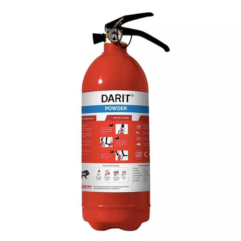 Darit 2 Kg ABC Fire Extinguisher MAP 90% Stored Pressure Steel with Powder-Coated, DFARQ-2-90%