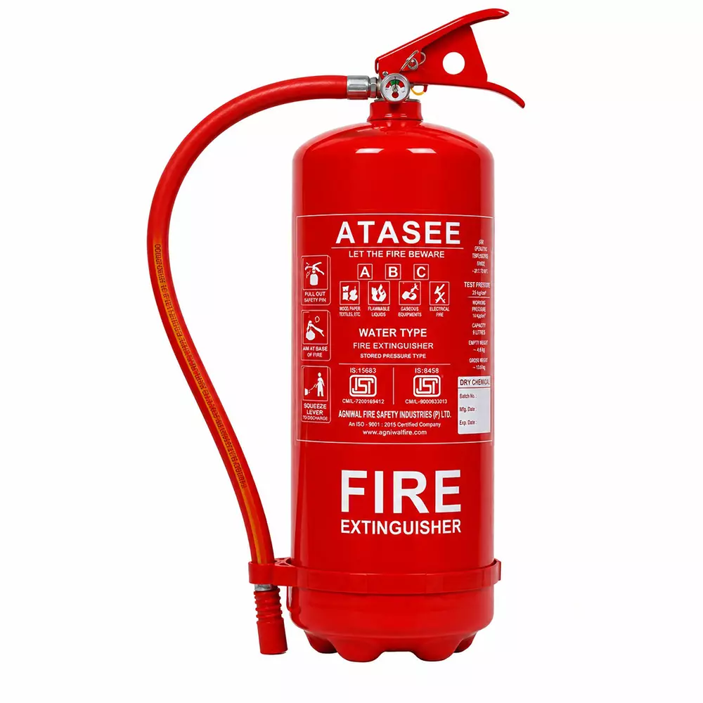 Atasee Water Fire Extinguisher Mild Steel 9 L Capacity Red for Home, Office, Shop, Warehouse, And Industrial Areas