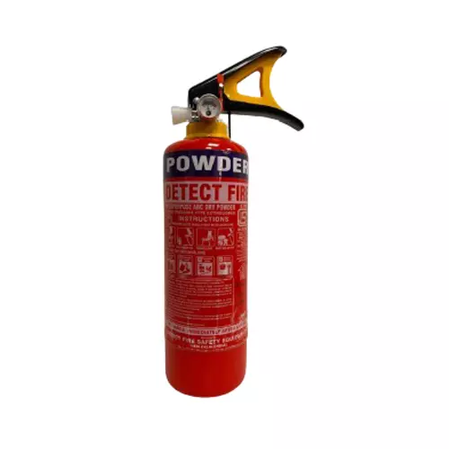 Detect Fire 1 Kg Fire Extinguisher ABC Powder MAP 90% Stainless Steel Red