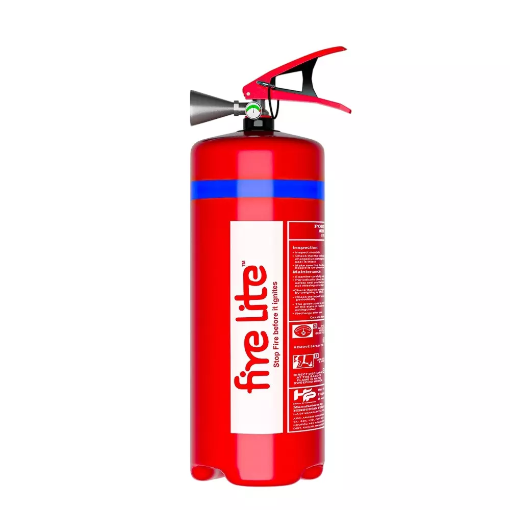 FIRE LITE 1 Kg ABC Dry Powder Fire Extinguisher Stored Pressure Red, FE01