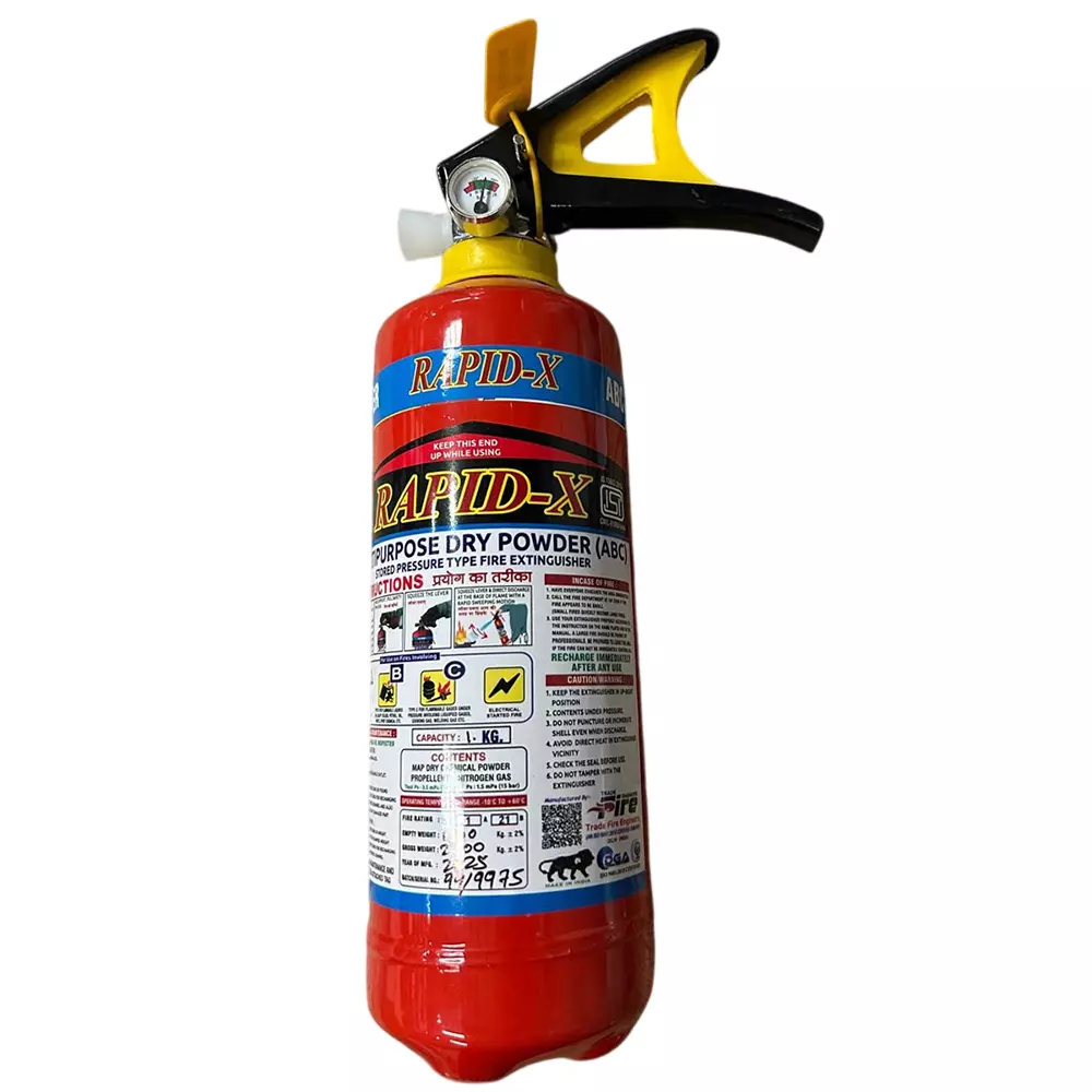 Rapid X 1 kg Multipurpose Dry Powder ABC Fire Extinguisher