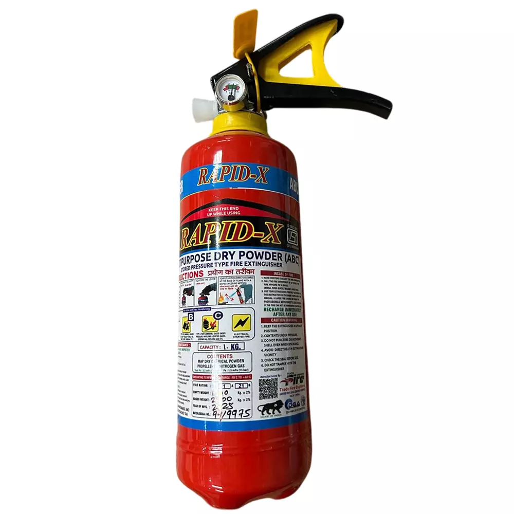 Rapid X 1 kg Multipurpose Dry Powder ABC Fire Extinguisher