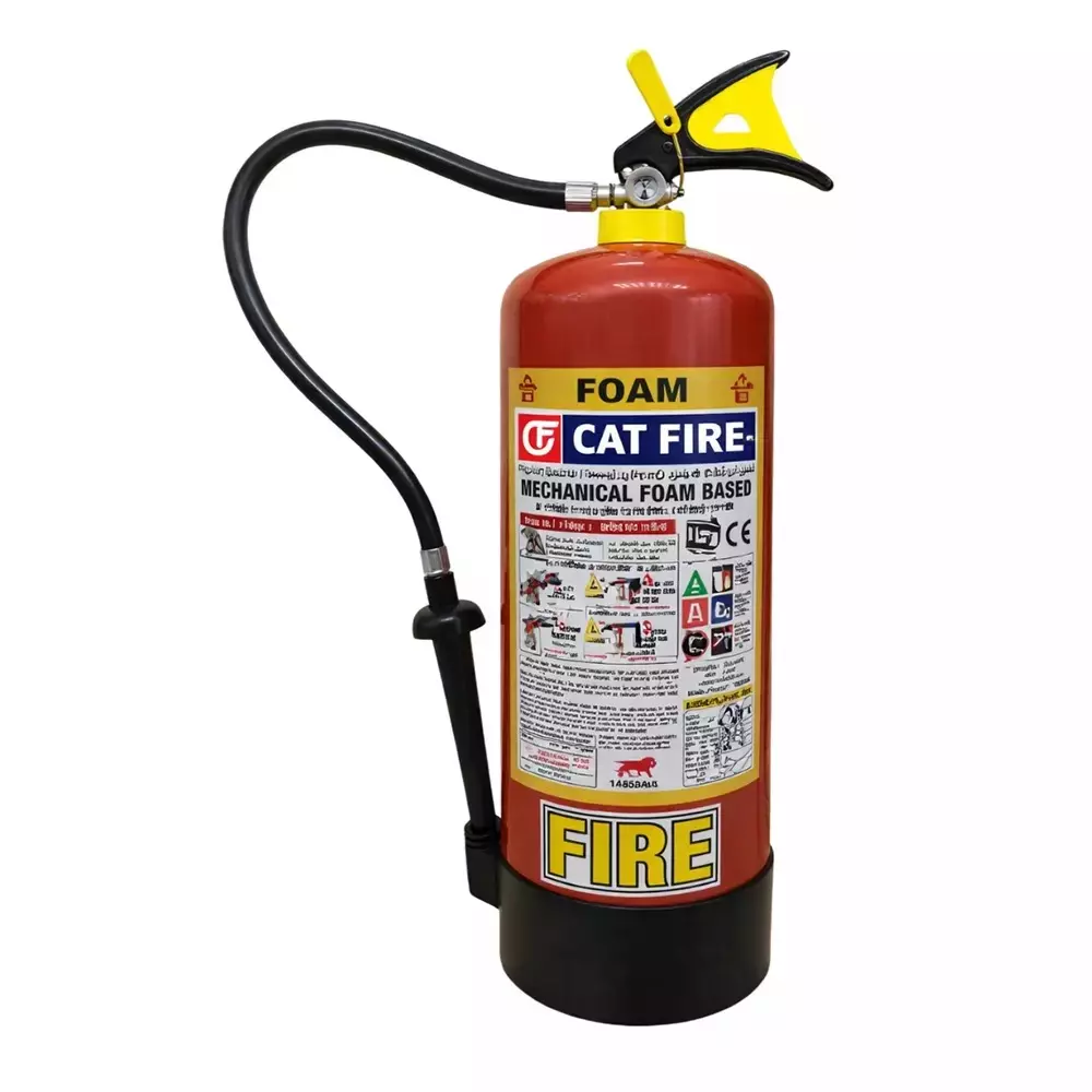 Cat Fire Mechanical Foam Fire Extinguisher Cylinder 9 Kg Red Mild Steel Powder Coated for Industrial Use (Pack of 3)