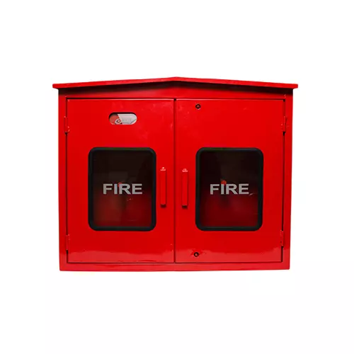 Palex Hose Box Double Door Hut Type Heavy Duty Steel & FRP 2 Door Red Powder Coated for 2 No. 15 m Hose + 1 No. Short Branch Pipe, PSS-HBSD
