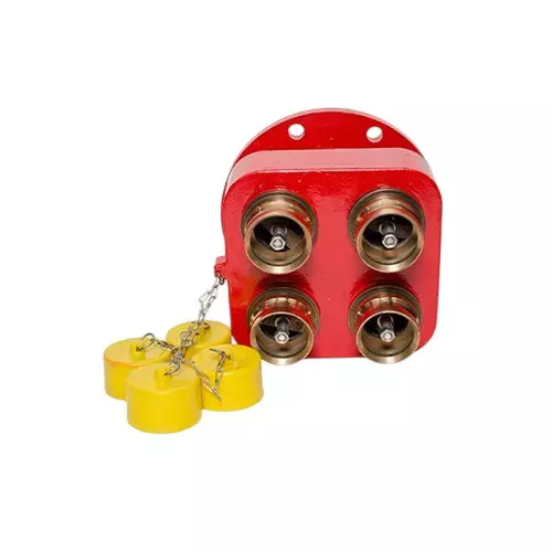 palladium-agni-fire-brigade-inlet-connection-4-way-gun-metal-cast-iron-body-63-mm-inlet-flanged-outlet-built-in-nrv
