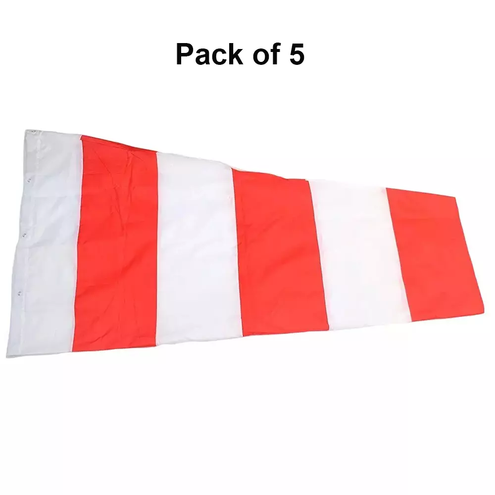 beggosafe-windsock-cloth-6-ft-183-cm-double-layers-white-red-polyester-pack-of-5