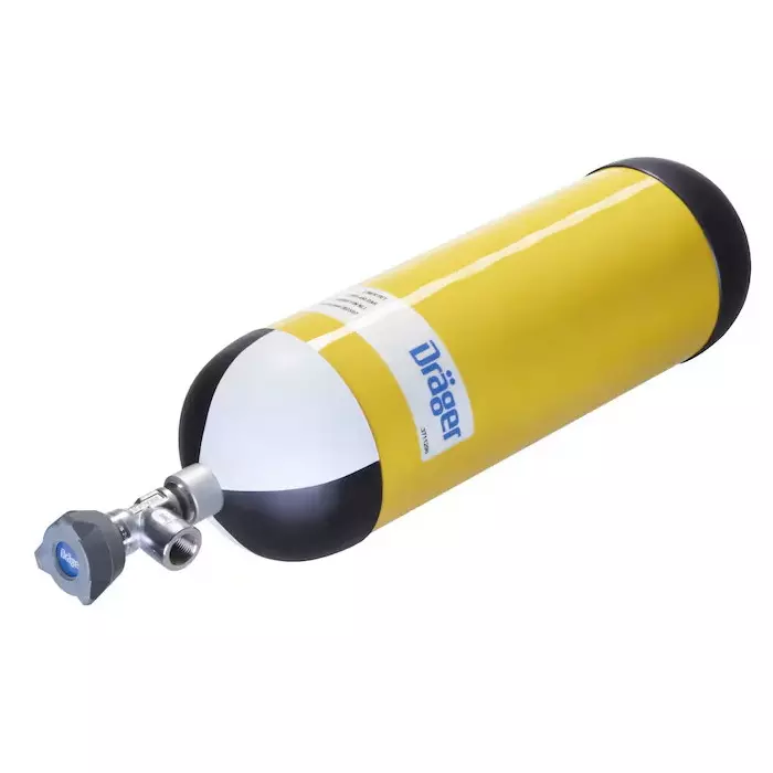 Draeger Self Contained Breathing Apparatus 0-300 Bar Input Pressure Black with Cylinder, PSS 3000