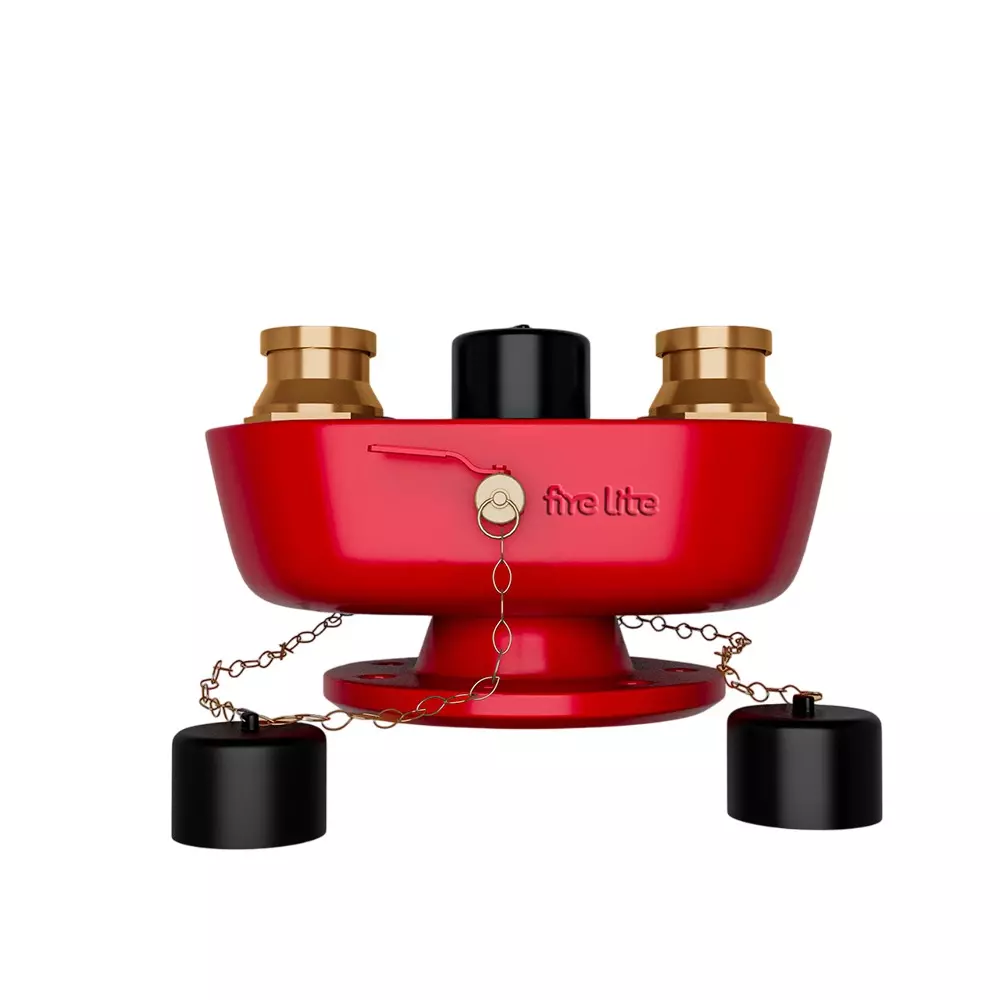 FIRE LITE Fire Brigade Inlet/Outlet 3 Way Stainless Steel Red, FH10