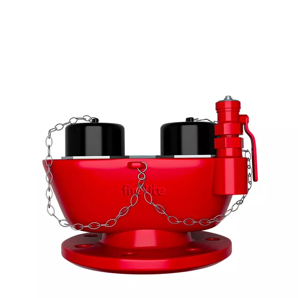 FIRE LITE Fire Brigade Inlet/Outlet 2 Way Stainless Steel Red, FH09