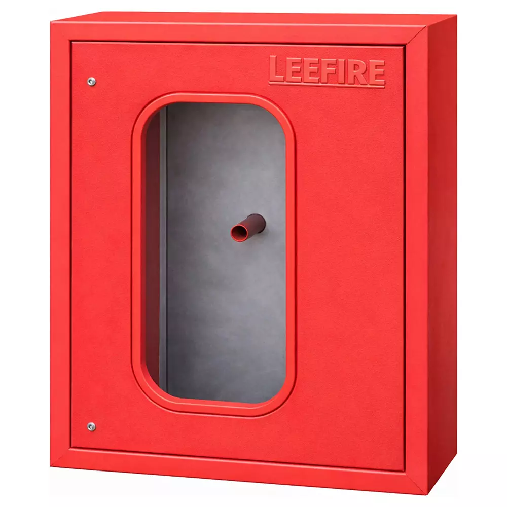 Leefire Single Door Fire Hose Box Single Door 10 Kg Capacity Powder Coating Mild Steel Red for Industrial Use