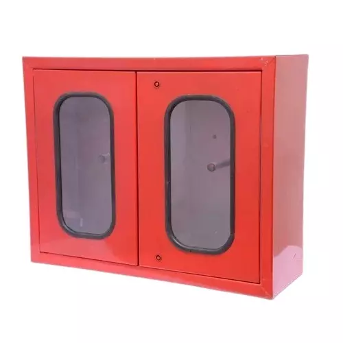 Agni-X Double Door Hose Box Red Mild Steel Rectangular Shape 15 m (Hose Pipe) Load Capacity for 2 No.