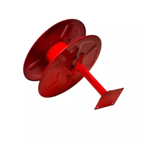 Agni-X J Type Hose Reel Drum 15 m Reel Length Capacity Red Mild Steel Round Shape Color Coating Manual Wall Mounted for Fire Fighting