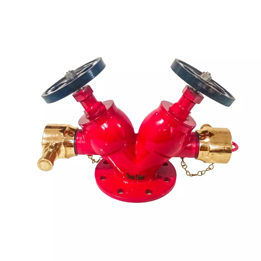 FIRE LITE Double Hydrant Vale 63 mm Gunmetal Red & Golden, FH04