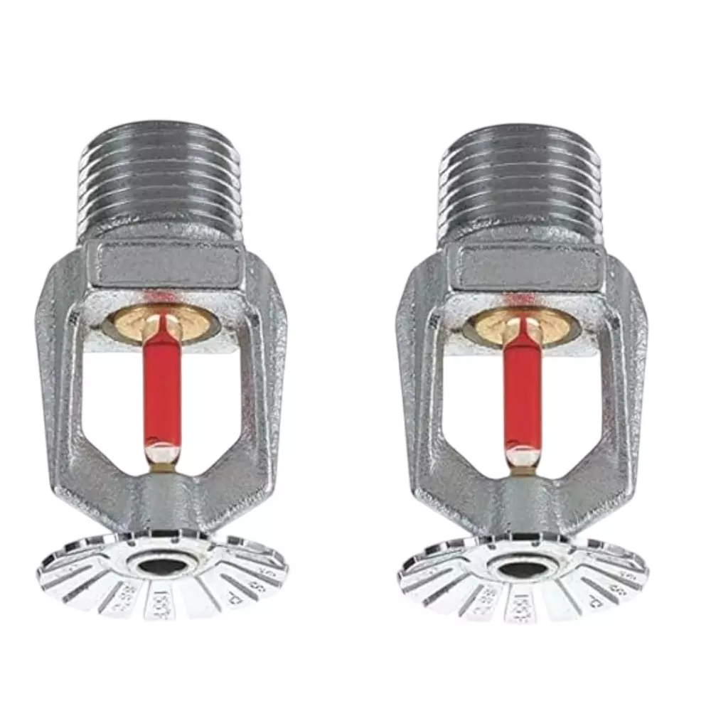 Safemetal Automatic Fire Sprinkler Head Chrome Plated Stainless Steel Body Glass Bulb Temperature Sensor, SV-VJJT-T1FR (Pack of 2)