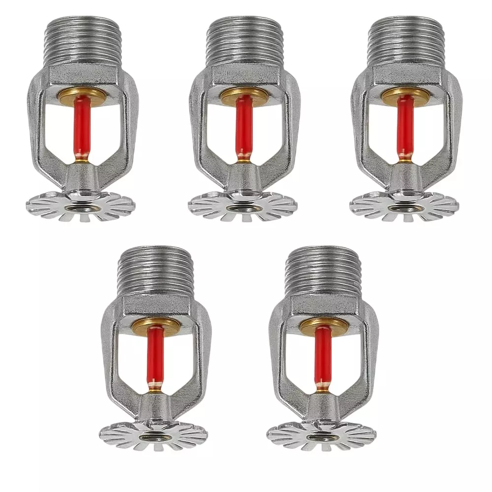 Safemetal Automatic Fire Sprinkler Head Chrome Plated Metal Body Glass Bulb Temperature Sensor, E3-Z8KQ-BL6J (Pack of 5)